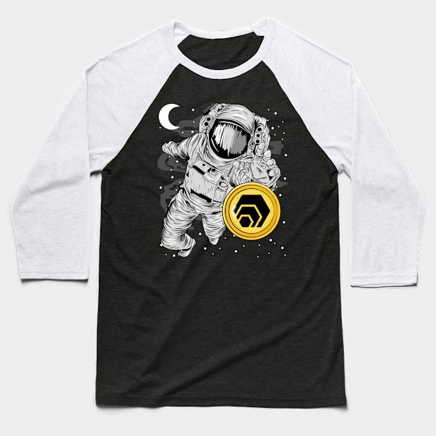 Astronaut Reaching HEX Coin To The Moon Crypto Token Cryptocurrency Wallet Birthday Gift For Men Women Kids Baseball T-Shirt by Thingking About